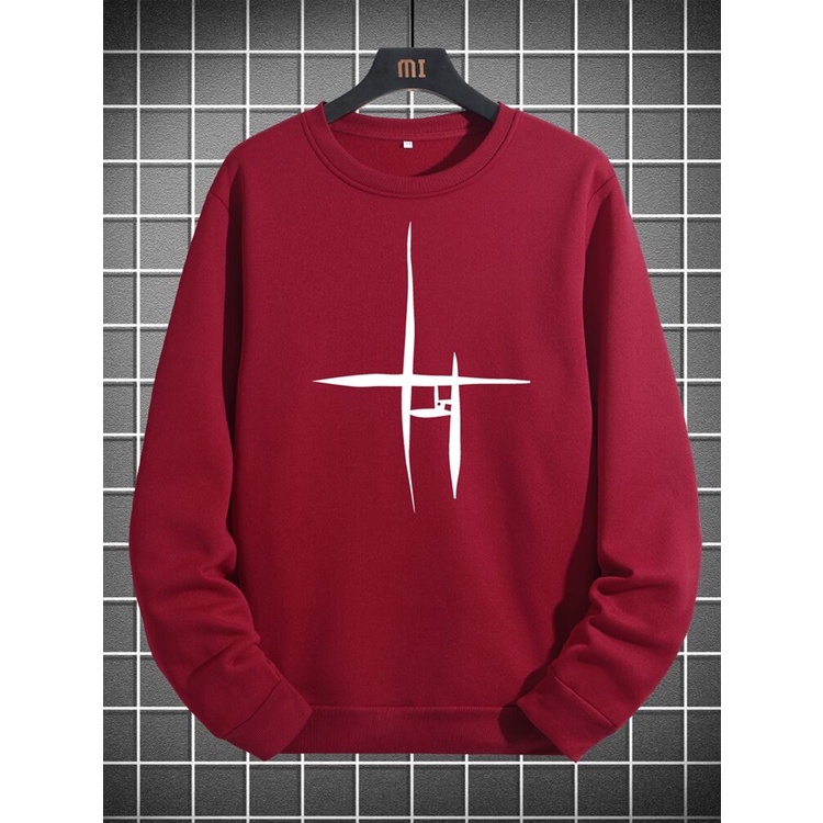 Sweatshirt Basic HELI II Sweater Crewneck Print DTF II Size M - XL Anak &amp; Dewasa ( Pria &amp; Wanita )