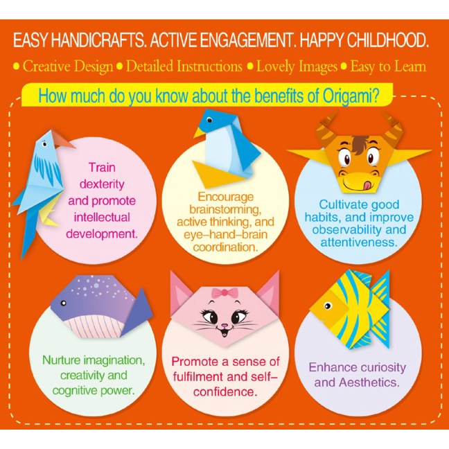 Mainan Origami 3D Anak - Kertas Lipat Origami Anak - Origami Box Biru 96 Lembar - Kertas Origami - Colorful Origami English Version - Origami Warna Warni