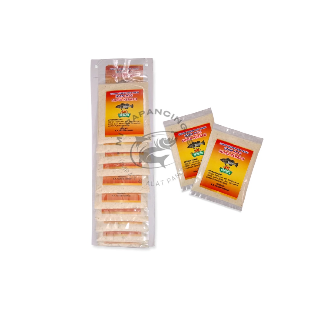 10 Pcs Umpan Serbuk Ikan Mas Super Kerapu - Umpan Pancing SK Kerapu Siap Pakai