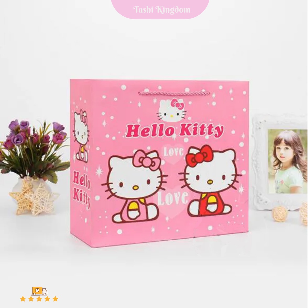 

KANTONG KADO ULANG TAHUN / L Kantong gift hello kitty , paper bag kado ultah anak paper bag hello kitty