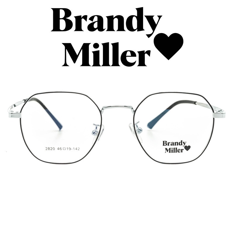 Brandy Miller Kacamata Pria Wanita 2820 C2 Black Silver