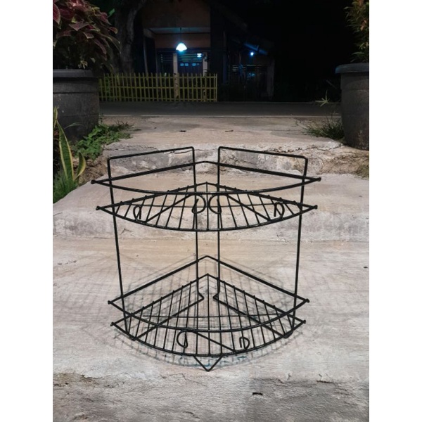 Rak Sudut Kamar Mandi Tempel Dinding Rak Dapur Besi Serbaguna Rak Sabun Kamar Mandi Rak Kamar Mandi