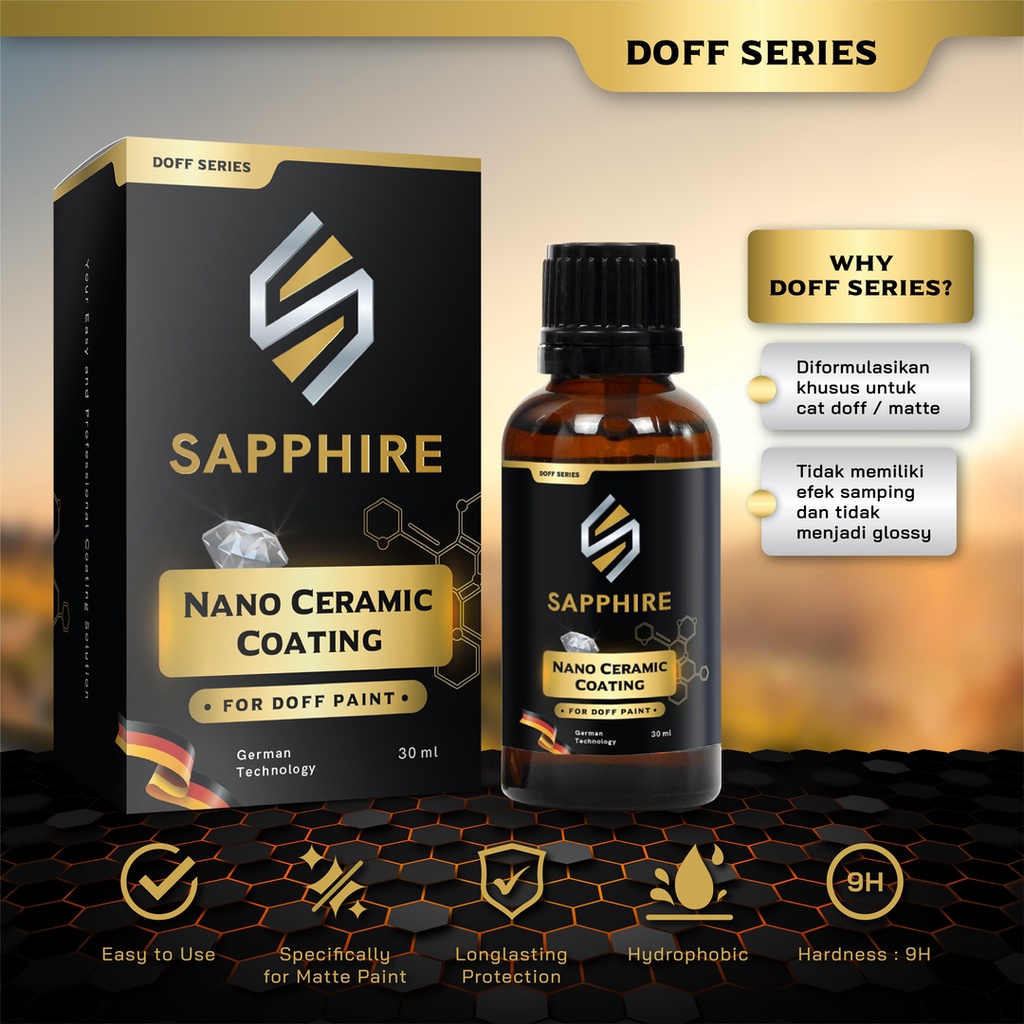 Jual DOFF Nano Ceramic Coating | Sapphire Doff Series 9H Motor Matte ...