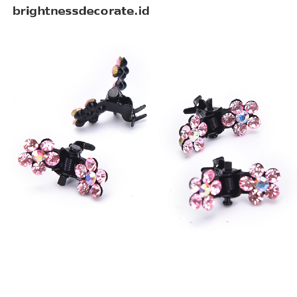 [Birth] 12pc Kristal Bunga Mini Cakar Hair Clip Hair Pin Aksesoris Rambut Bayi Perempuan Lady [ID]