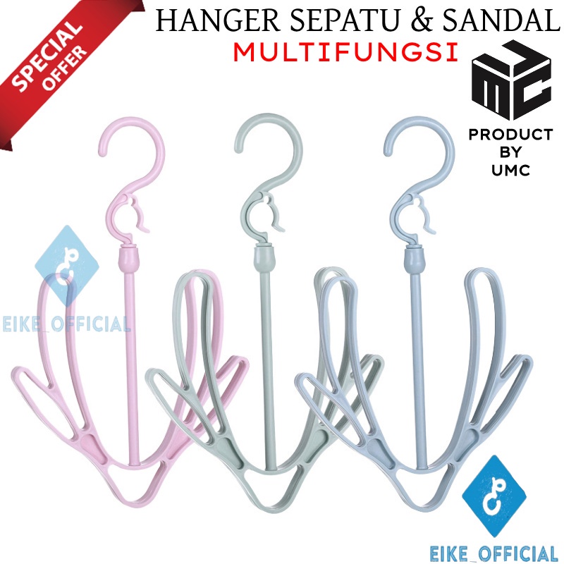 [Eike] - Hanger Gantungan Sepatu Sandal Shoes / Gantungan Jemur Sepatu Dan Sandal 2 Sisi / Jemuran Sepatu