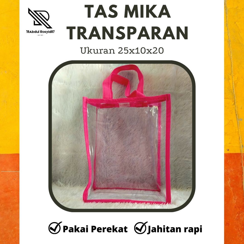 

Tas Mika Bening Transparan Tebal/ Souvenir Ulang Tahun/ Hampers Aqiqah/ Tas Snack Ultah Kue Lebaran 20x25x10