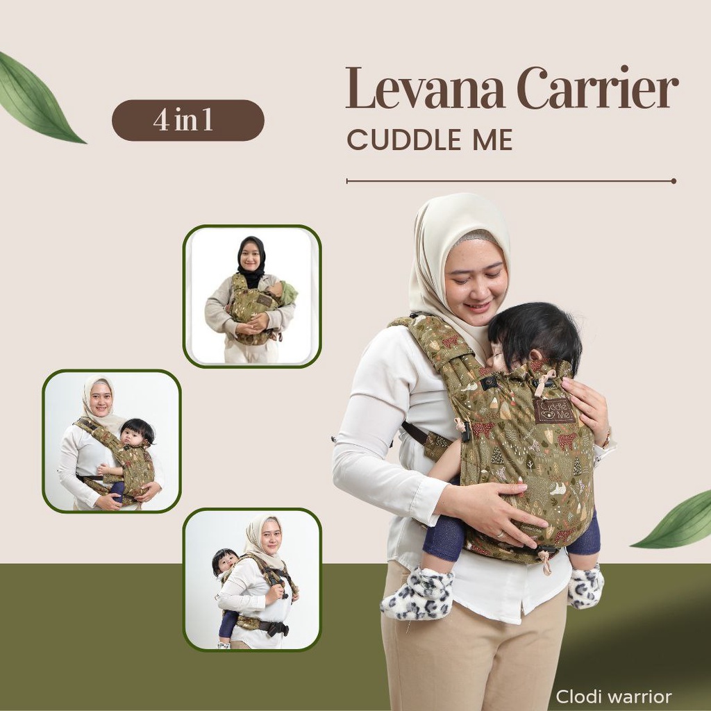 CUDDLE ME  LEVANA CARRIER  Gendongan bayi newborn aman untuk lahiran sesar nyaman stretchy empuk ergonomis support M shape