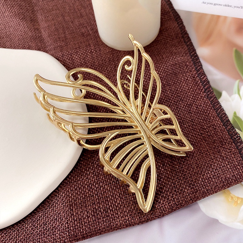 Pearl Hair Claw Clip Untuk Wanita Pearl Bow Jepit Rambut Aksesoris Rambut Logam Geometris Berongga Pincer Barrette Kristal Klip Besar