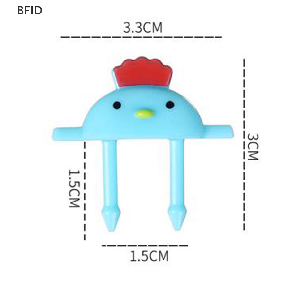 [BFID] 6pcs Kartun Hewan Buah Garpu Lucu Makanan Penutup Food Fork Chick Fox Frog Bento Fork [ID]