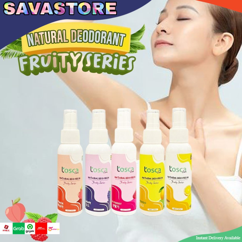 TOSCA Natural Deodorant Spray 100ml AROMA BUAH - Deodorant Tawas DeoFresh Fruity Series Segar dan Bebas Bau Ketiak