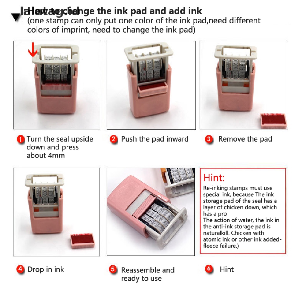 [lalatag] Rubber Stamp Kit DIY Custom Personalized Self Inking Alamat Usaha Nama Nomor Huruf Stamp Kerajinan Tangan Pring Rubber Stamp [ID]