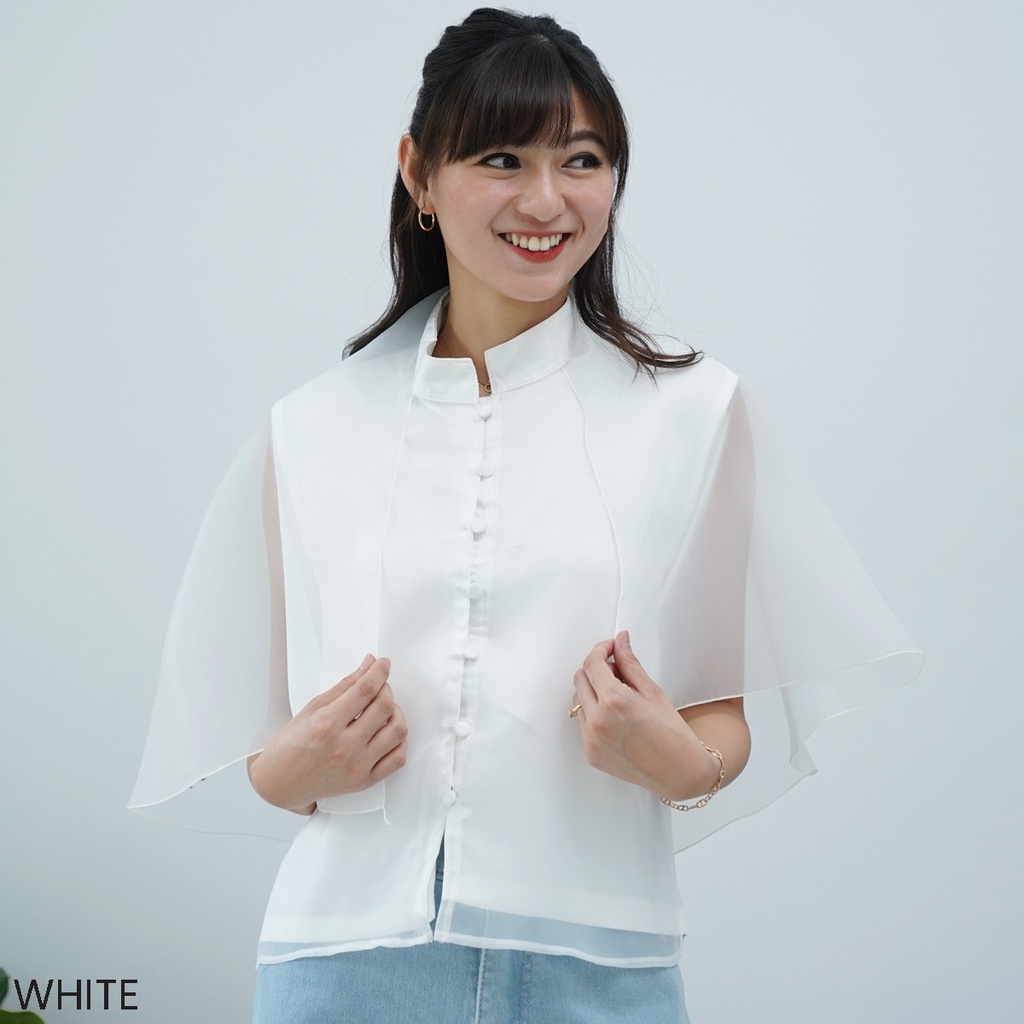 Cap Organza Cenyuvei Atasan Blouse Top Wanita