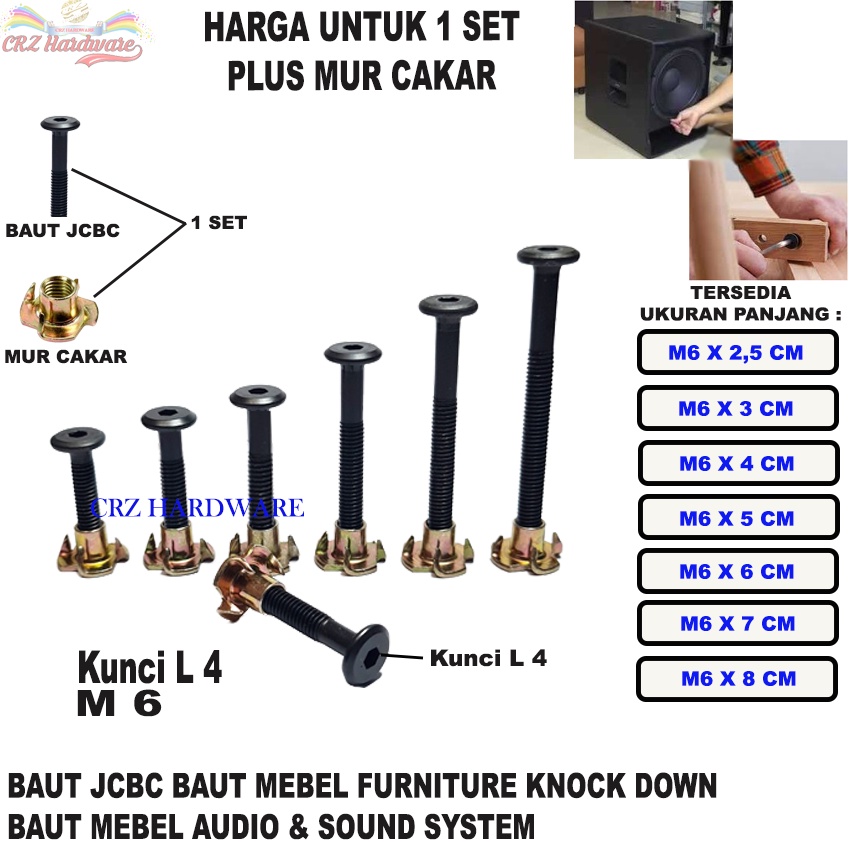 BAUT JCBC PLUS MUR TANAM CAKAR M6 BAUT MEBEL DIPAN FURNITURE BAUT SPEAKER BOX SPEAKER