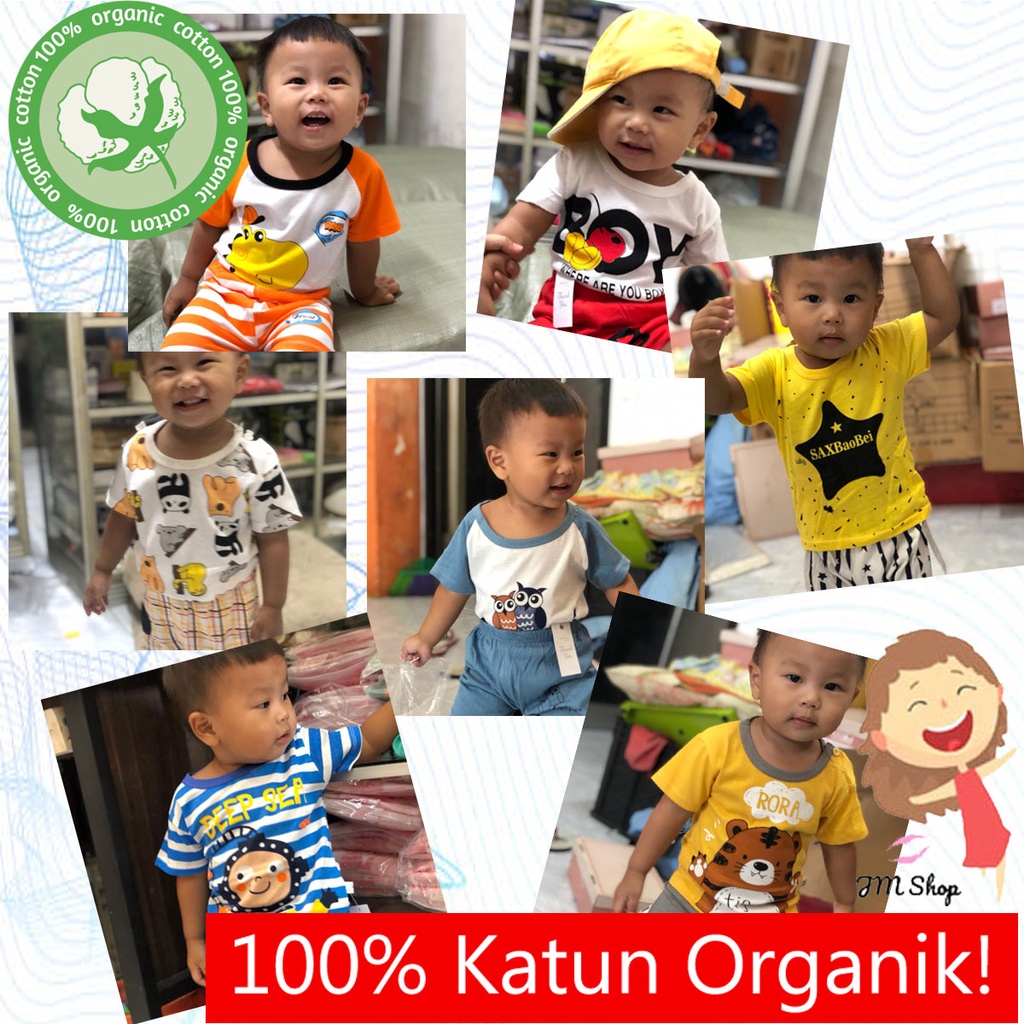 ❤️jmshopplm❤️ Baju Anak 100% KATUN ORGANIK Import Tshirt Bayi Laki Laki | Perempuan | Unisex