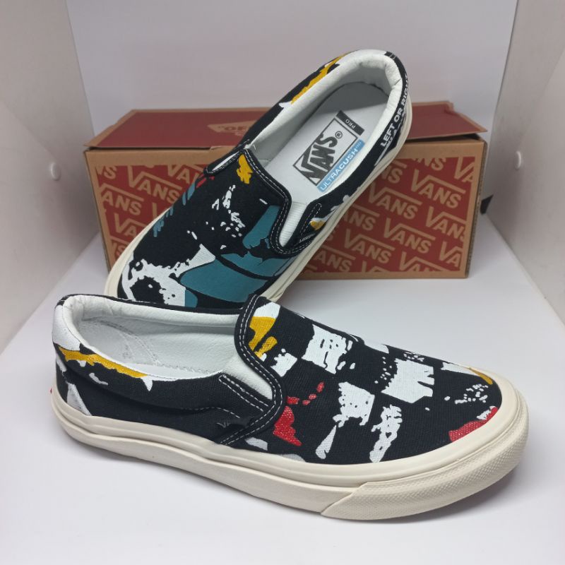 sepatu vans slip on pria dan wanita motif abstrak left or right import