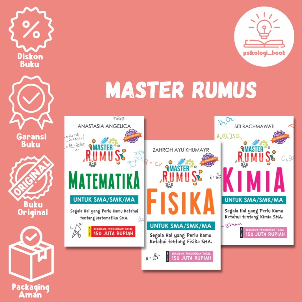 Master Rumus Fisika // Master Rumus Kimia // Master Rumus Matematika - Pelajaran Sma - Psikologi Boo