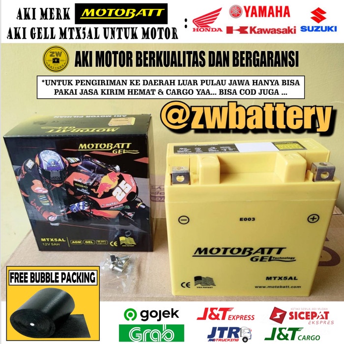 AKI MOTOR SUPRA FIT, JUPITER Z BURHAN, MEGAPRO PRIMUS MOTOBATT MTX5AL
