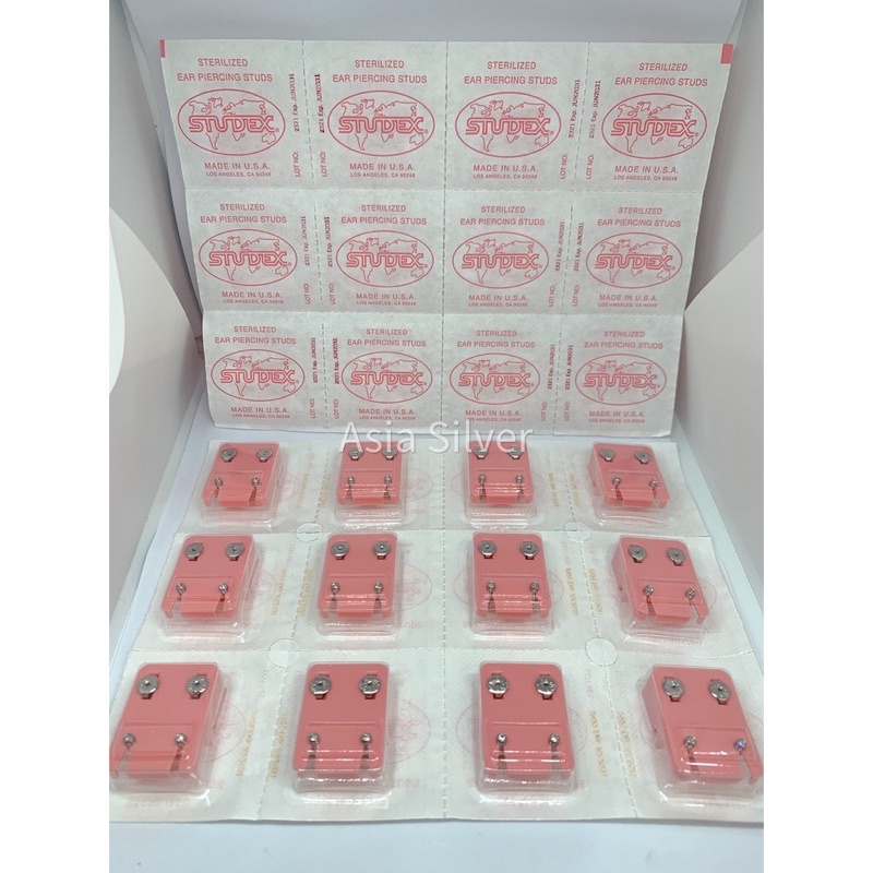 XiB0 Anting Studex Tindik Bayi & Dewasa Gold dan Silver Ukuran Mini Mata Putih Asli USA Per Pcs -