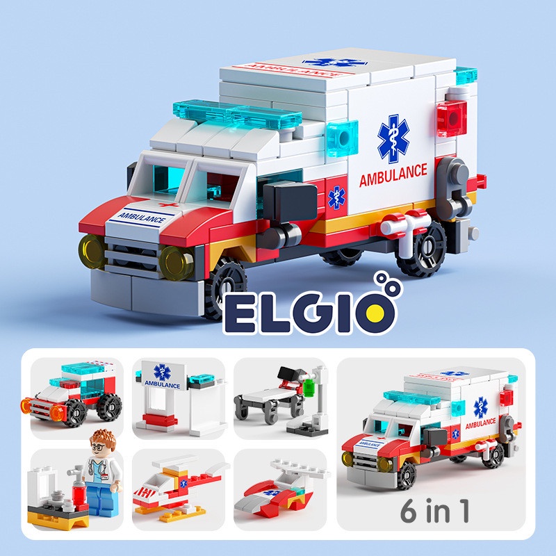 Mainan lego Bricks 6 in 1 ambulance