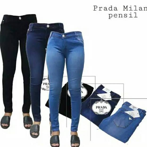 Celana Jeans Wanita Jeans Skinny Jeans Stretch Wanita Jeans Prada