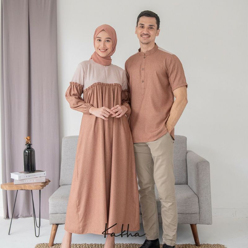 KHANSABATIK TERBARU - KHAKA COUPLE MUSLIM RAYA COLLECTION SYAFEEA BAJU KELUARGA SARIMBIT HARI RAYA LEBARAN TERBARU 2023 FASHION MUSLIM KELUARGA BAHAN PREMIUM TERMURAH MODERN KEKINIAN