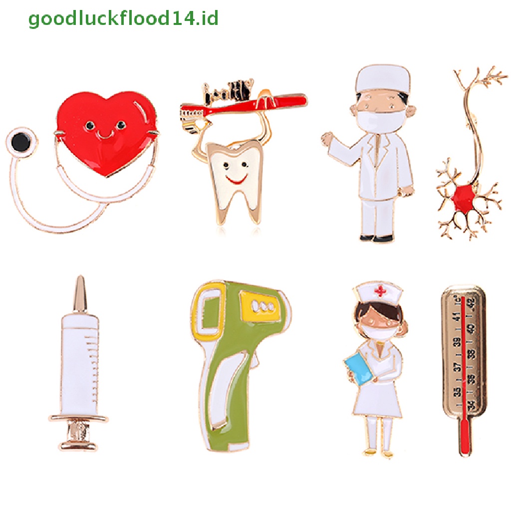 [GOOGFOUR] Pin Logam Lencana Dokter Ekg Ambulance Bentuk Enamel Bros [TOP]