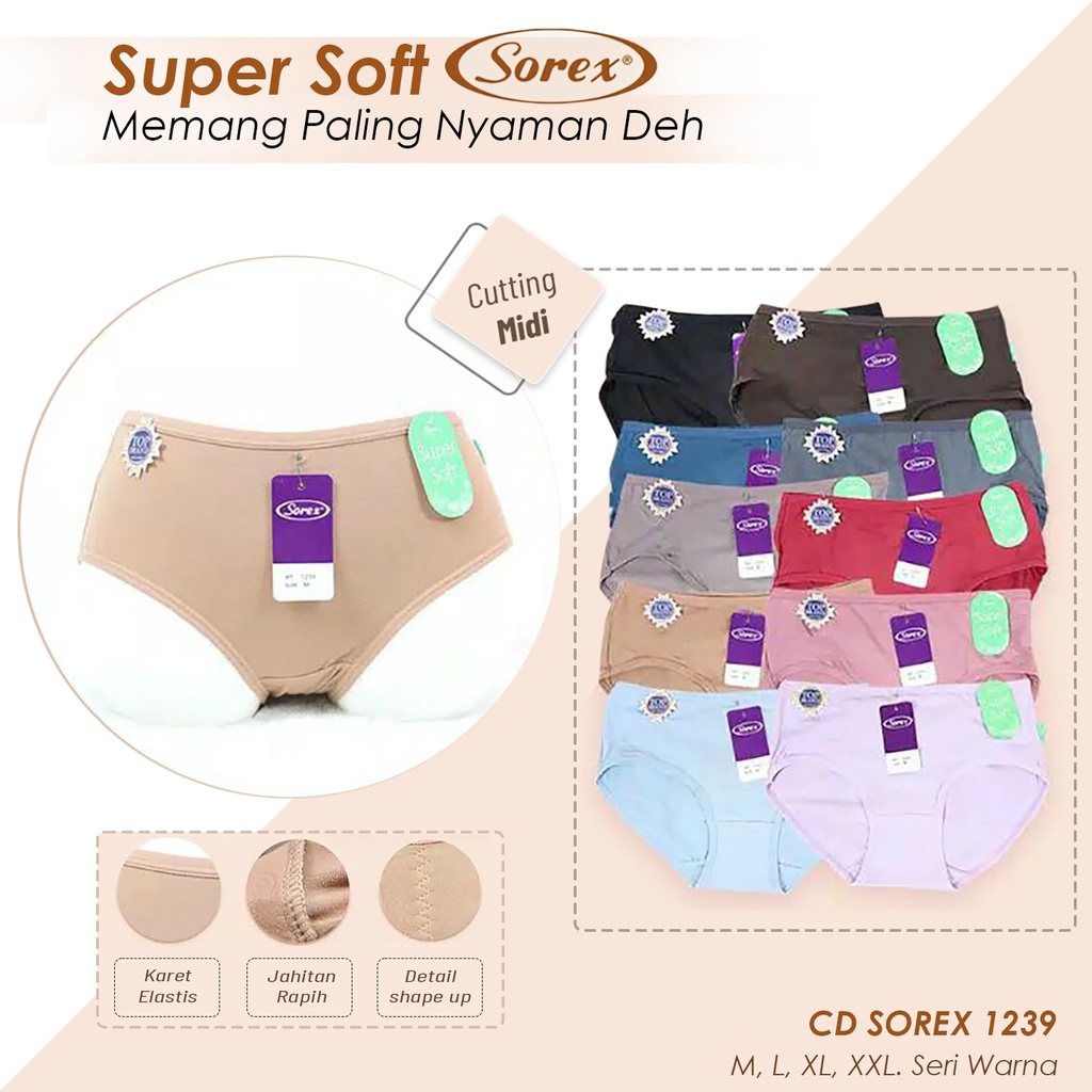 Celana Dalam CD Sorex 1239 Super Soft Celana Dalam Wanita Model Midi