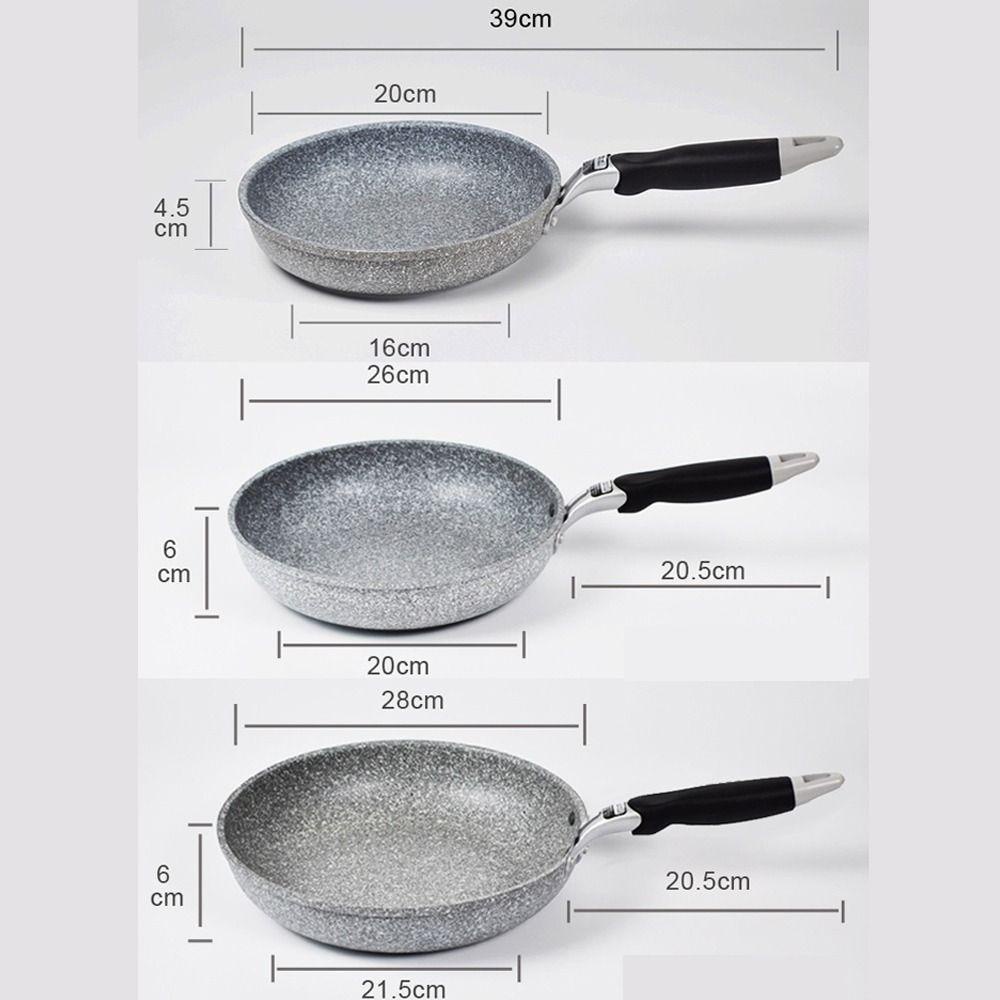 Solighter 28/26/20cm Wajan Penggorengan Wajan Kompor Gas Pancake Anti Lengket