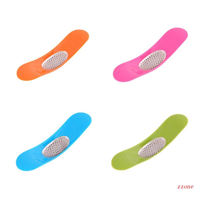 Zzz 1Pc Alat Penghancur Bawang Putih Press Plastik Rocker Colorful Squeezer Slicer Warna Random