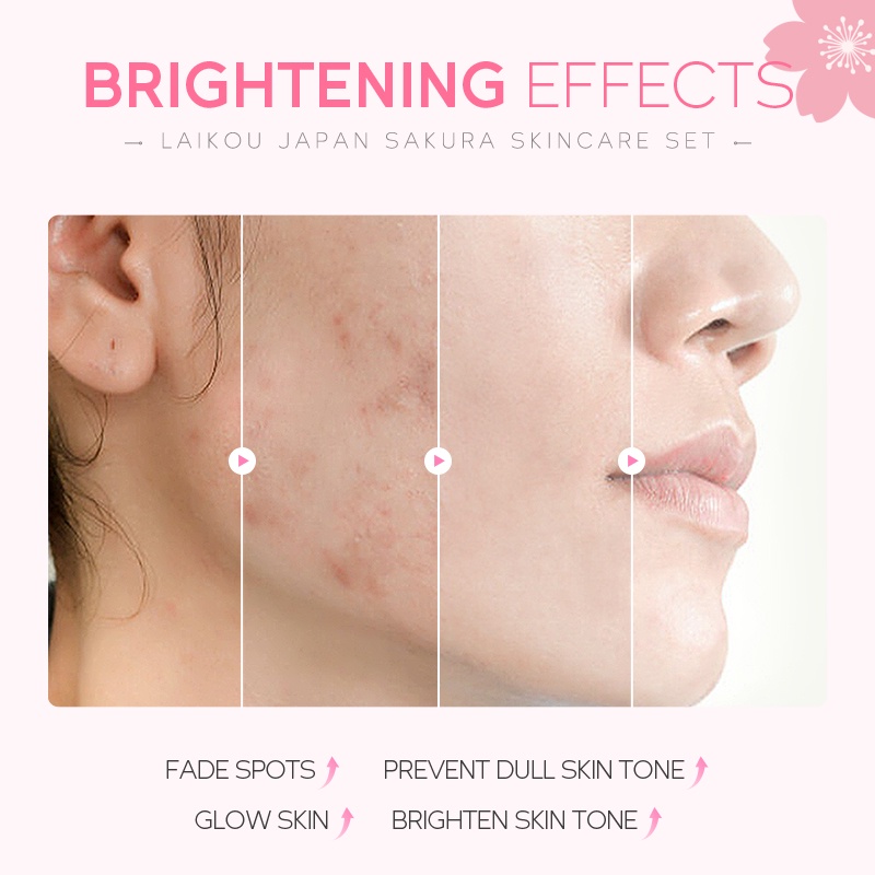 LAIKOU Sakura Brightening Gift Box Mengurangi Kantung Mata Krim Mata Mengurangi Bintik-bintik Hitam Serum Pelembap