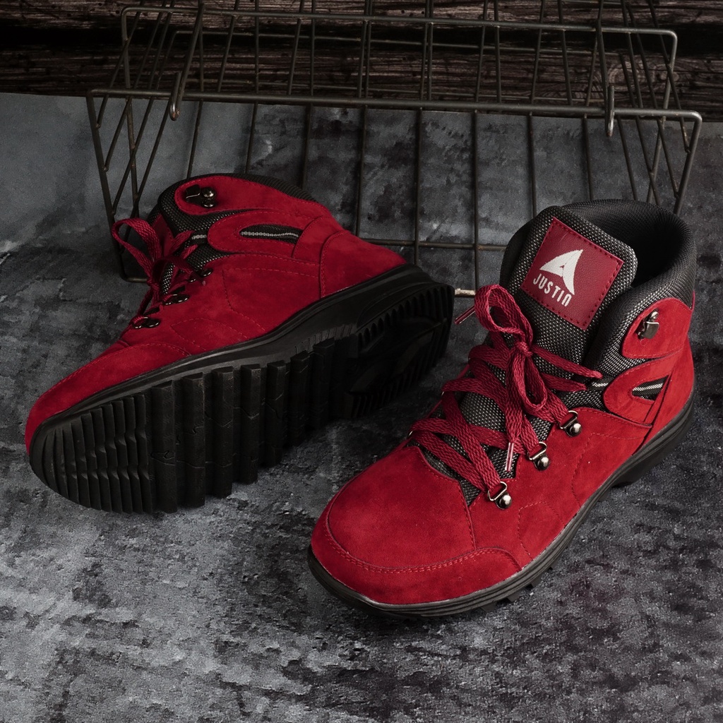 Flash Sale Sepatu Boots Pria Justin Brand - Merah