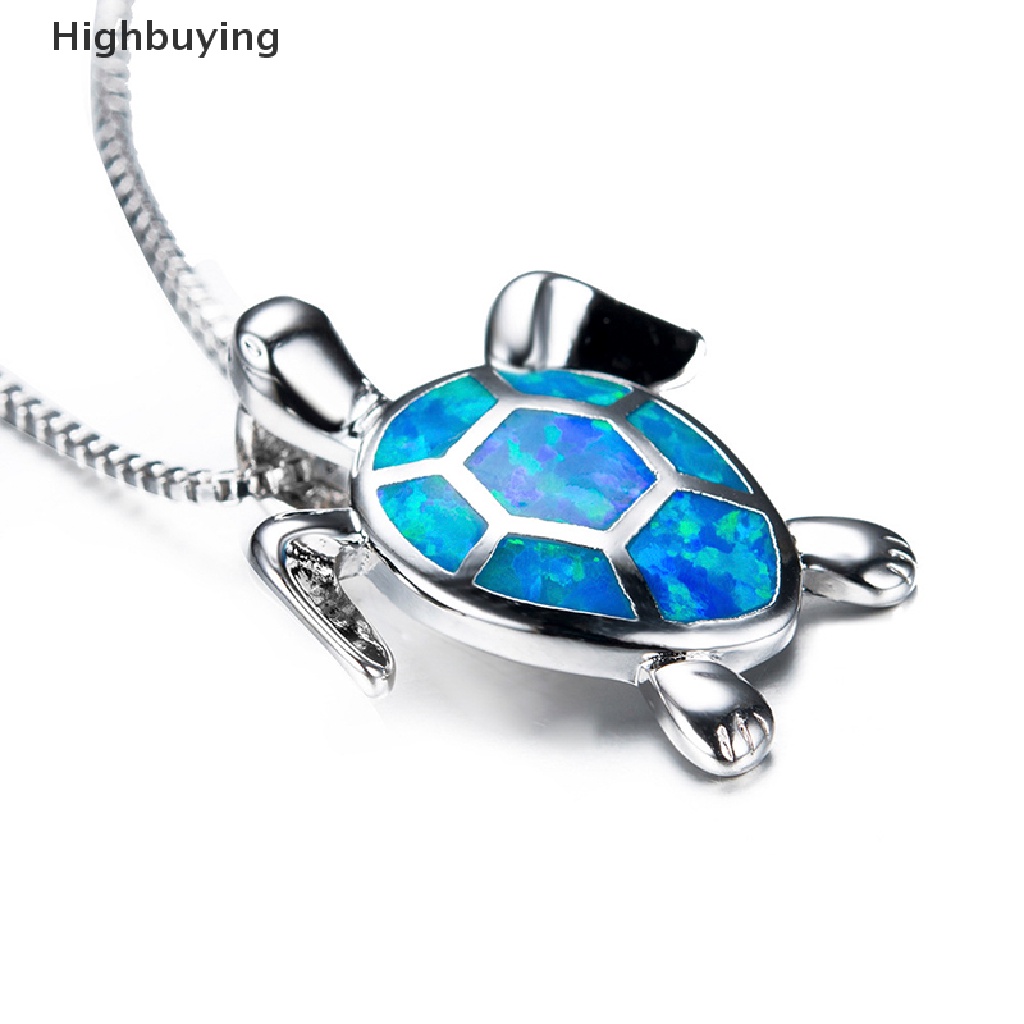 Hbid Lucu Api Opal Sea Turtle Pendant Choker Rantai Kalung Wanita Perhiasan Hadiah Glory