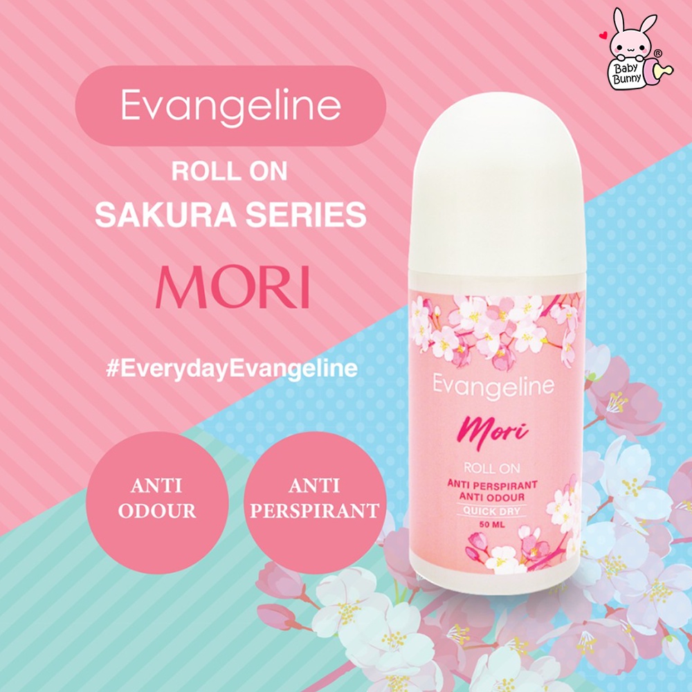 ❤ BELIA ❤ EVANGELINE Roll On Anti Perspirant | Deodorant Anti Odour | Quick Dry 50ml | BPOM