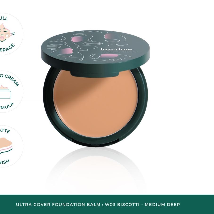 ❋ Luxcrime Ultra Cover Foundation Balm: W03 Biscotti - Medium deep ✺