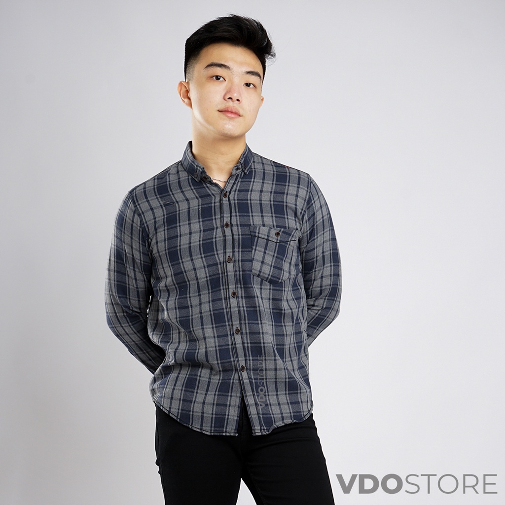 KEMEJA FLANEL PRIA 08B GRAY NAVY - M L XL XXL 3XL - KEMEJA LENGAN PANJANG VDOSTORE DEWASA BAJU FLANNEL TANGAN PANJANG HITAM NAVY ABU MOTIF KEMEJA COWOK MURAH DEWASA SANTAI TEBAL KUALITAS IMPORT BAJU CATUR PANEL FANEL