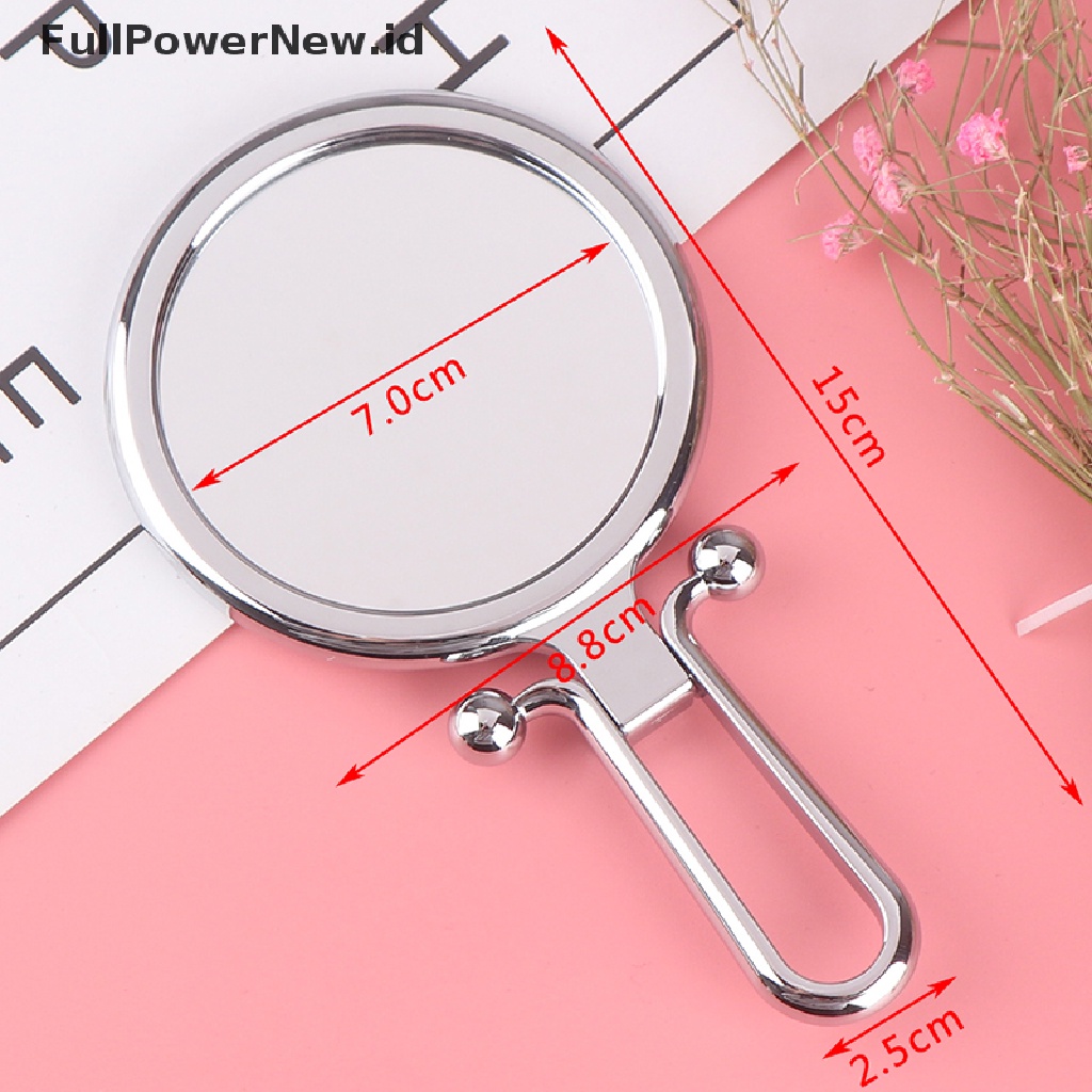 Power5/10x Magnifying Handheld Mirror Travel Cermin Rias Tangan Lipat Dua Sisi ID