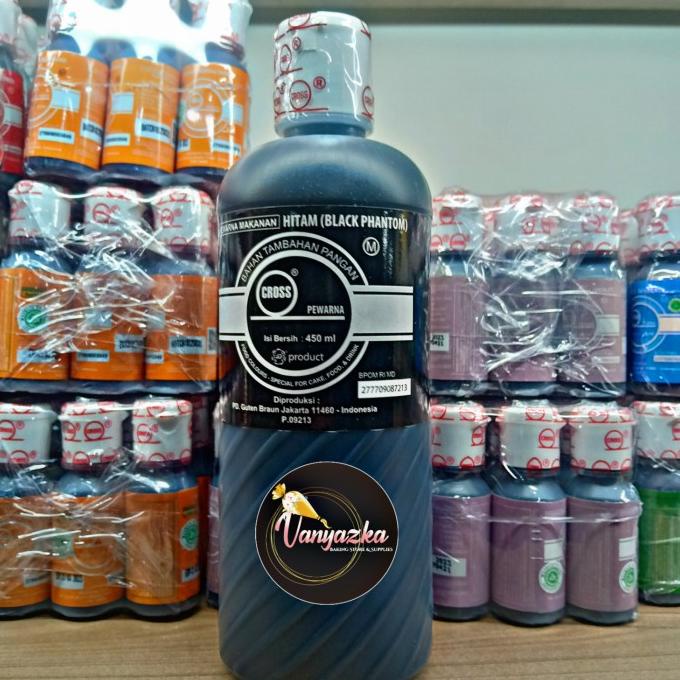 

Pewarna Makanan Halal Cross Black Phantom/Hitam Pekat 450ml