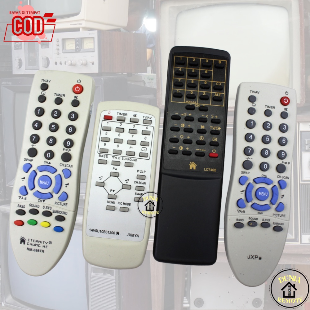 Remot Remote TV SANYO Tabung Slim Flat series tanpa setting