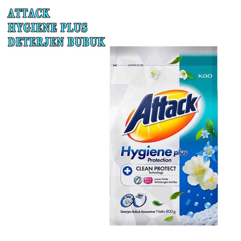 Attack Hygiene Plus* Deterjen Bubuk* Clean Protect* 800g