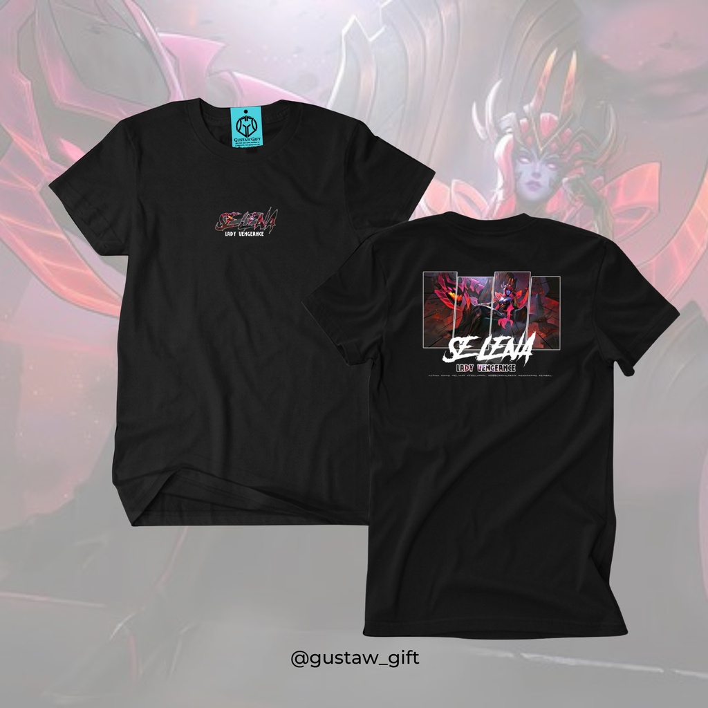 GG T-Shirt SELENA Abyss Skin Lady Vengeance Mobile Legends Kaos Custom Katun Slim-fitting