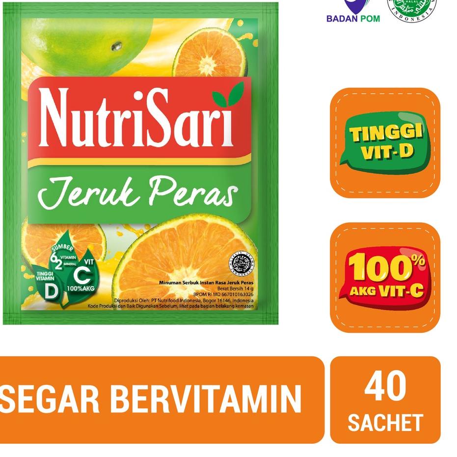 

COD [KP8] NutriSari Jeruk Peras 40 sachet - Minuman Buah Vitamin C