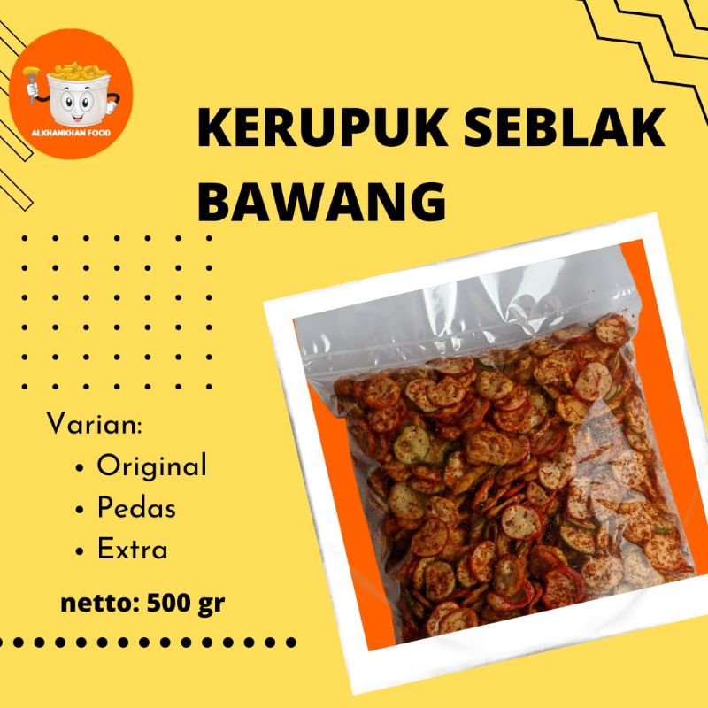 

KERUPUK SEBLAK (BAWANG) bantet termurah 500gr