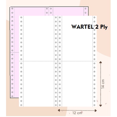 

Kertas Continuous Form Struk PPOB PLN A4 Dibagi 4 Wartel 2 Ply 100 Lembar