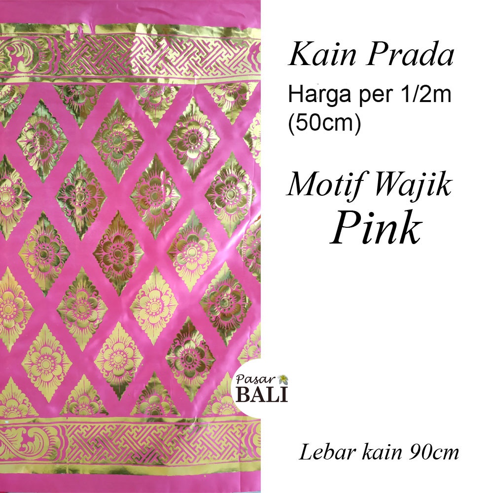 Kain Prada Motif Wajik Pink PER 50cm