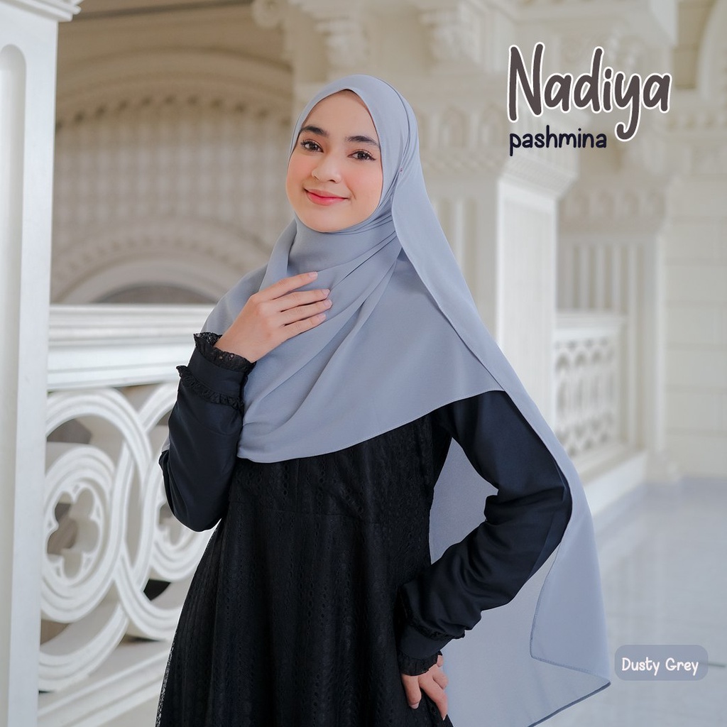 Riskirich Nadiya Hijab Pashmina Syari 72x195cm Ceruty Baby Doll Polos Premium