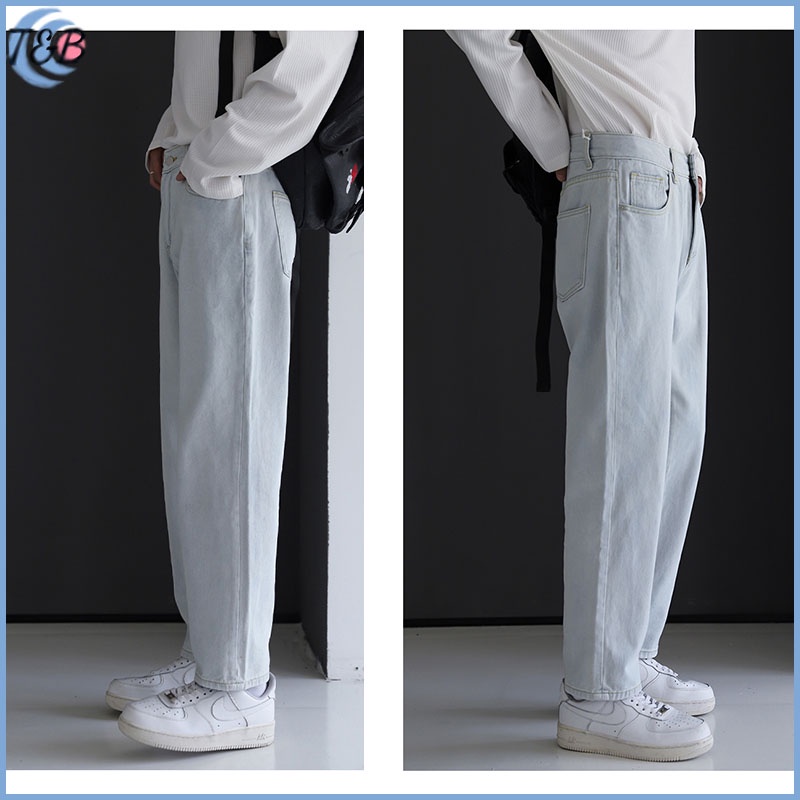 Celana jeans pria celana panjang pria jeans korean style straight baggy pants  celana kulot cowok celana gombrang premium