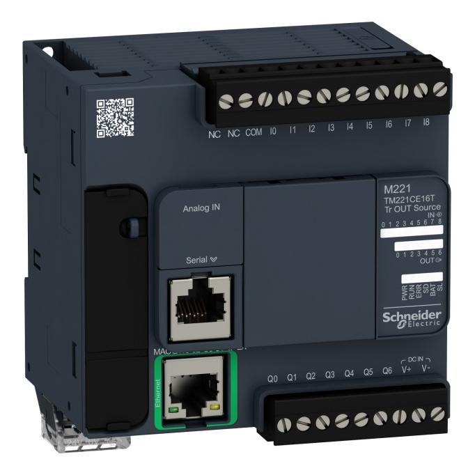 TM221CE16T, SCHNEIDER PLC M221 16 IO TRANSISTOR PNP, ETHERNET COM