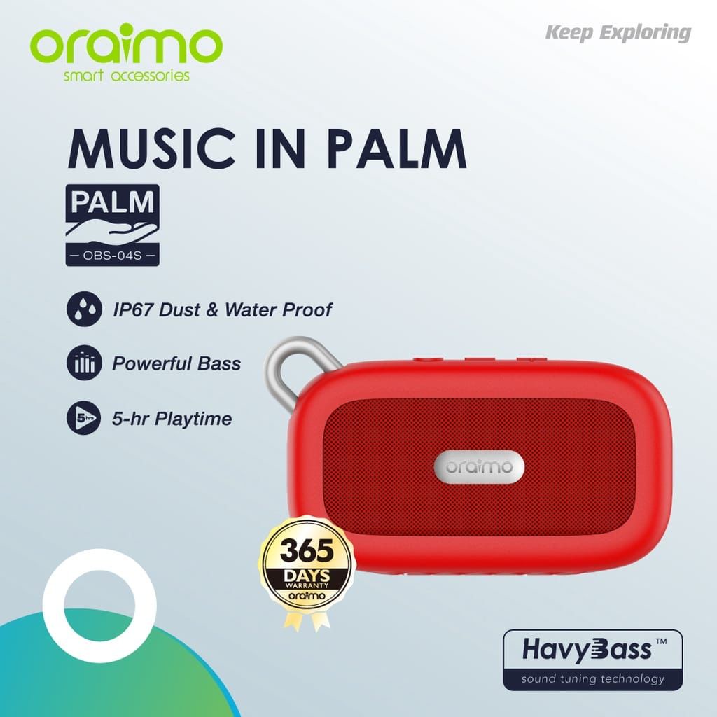 Oraimo Palm Speaker Bluetooth Portabel Wireless OBS - 04S- Original Oraimo