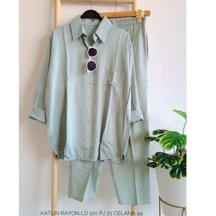 Real produk C7o2N SETCEL POLOS WANITA / ONESET DAILY / ONESET WANITA / SETELAN JUMBO / SETELAN KEMEJ