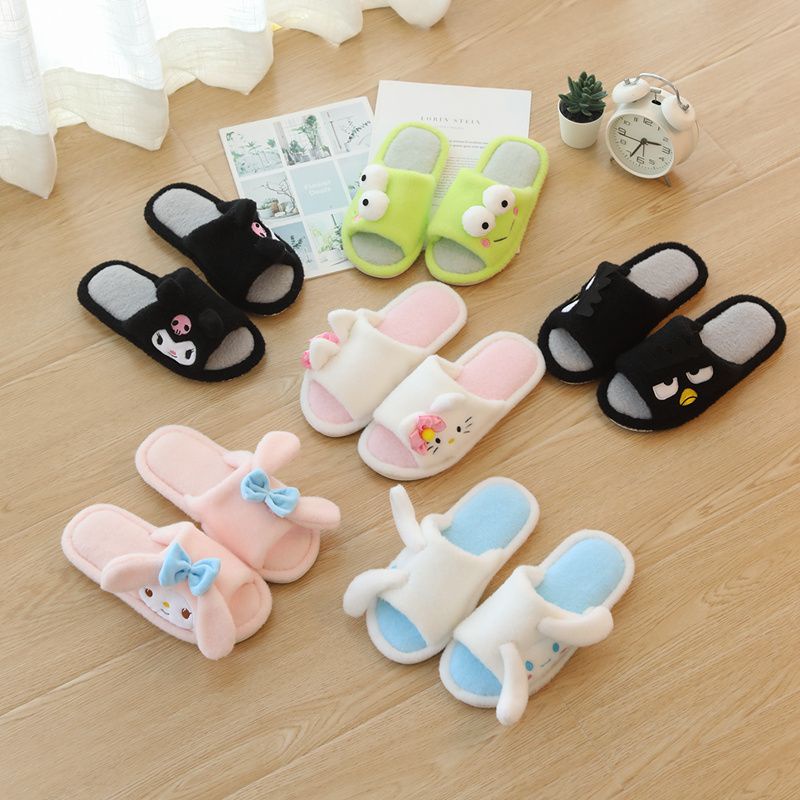 Sendal Rumah Sandal Kamar Bulu Karakter Hello Kitty Melody Badtzmaru Cinnamoroll Keroppi